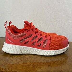 Reebok Fusion Flexweave Cage Composite Toe Work Shoes Women's Size 9.5 M Orange